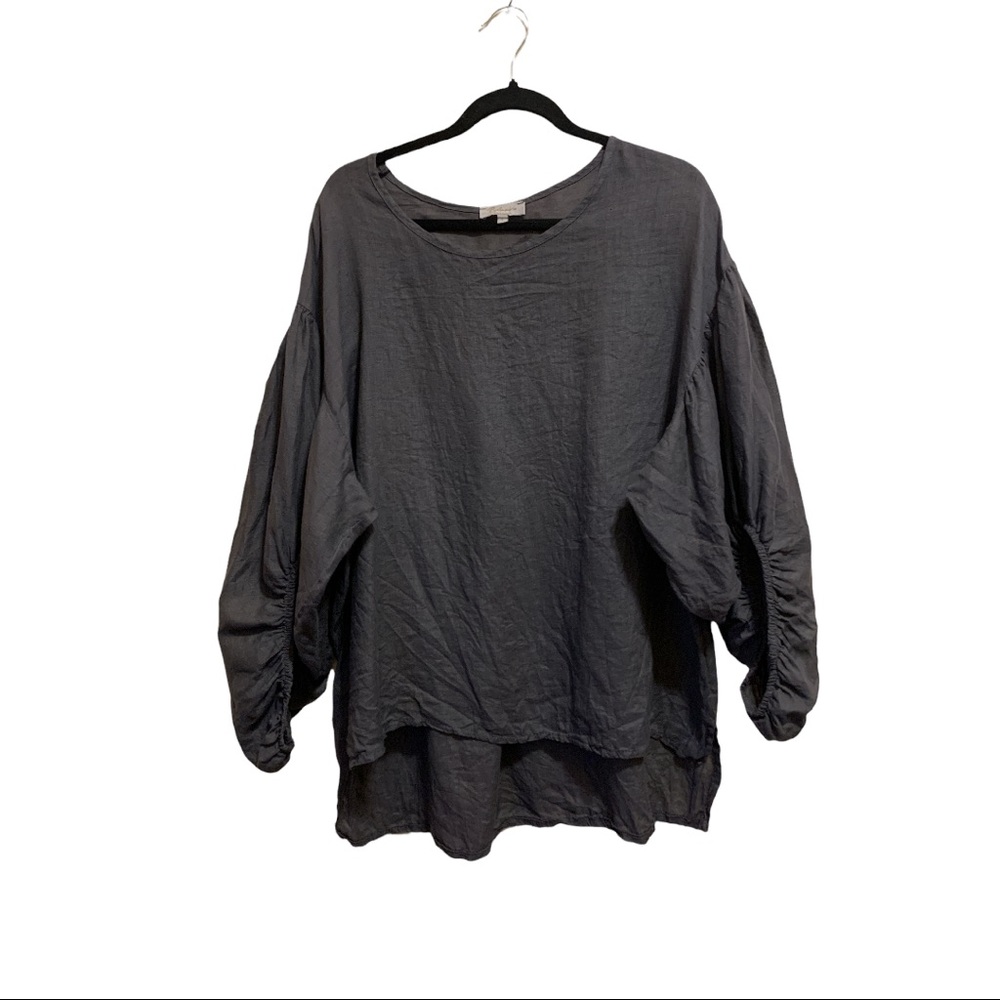 Bellambia charcoal linen top Sz L